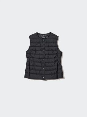 Uniqlo Black Women's Quilted Snap-Front Vest